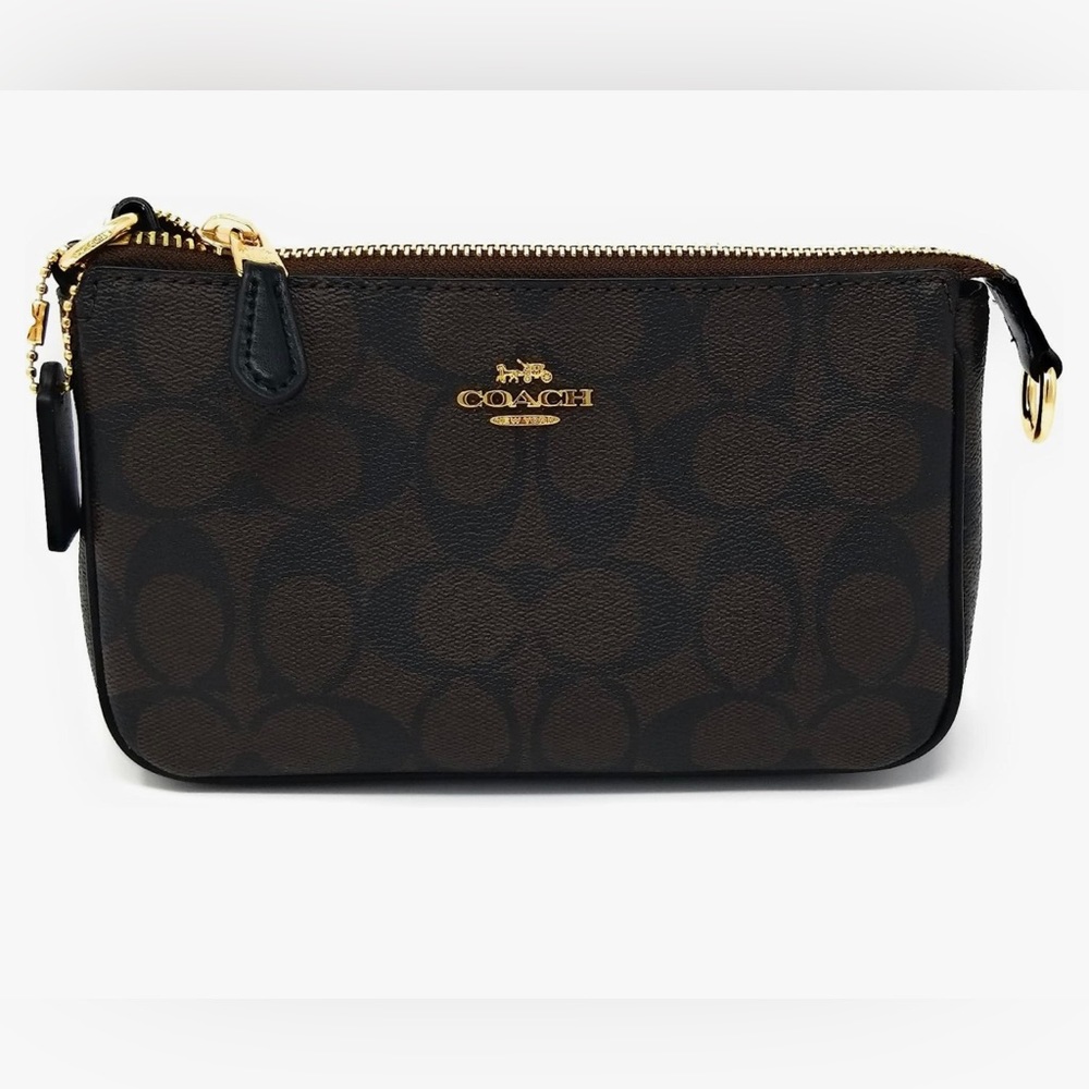 Coach Nolita 19 in Signature Canvas in Gold/Black/Brown